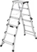 Hailo D100 TL TopLine, Alu-Teleskop-Doppelstufenleiter, 2x4 - 2x6 Stufen
