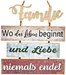 G. Wurm Schild Familie 33 x 36 cm, Holz