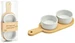 G. Wurm Tapas Set 3-er Set, natur, Bambus Servierbrett (B/H/T) 22x1x8cm 2er Keramik Schale 3cm x Ø7cm
