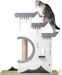 CanadianCat Design-Kratzmöbel Château Tatzberg Grau/Weiss, Höhe: 90