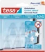 tesa Klebehaken für Glas, 0,2kg Halteleistung, spurlos ablösbar & wiederverwandbar, 5 Haken