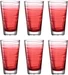 Leonardo Trinkglas Vario Struttura 280 ml, 6 Stück, Rot