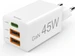 Hama Schnellladegerät, GaN, 1x USB-C PD, 2x USB-A QC, Mini-Ladegerät, 45 W, Weiss