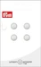 Prym Knöpfe Polyester 9 mm, 4 Stück, Weiss