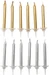 Rico Design Kerze Set Gold/Silber, mit Halter, 24 Stück