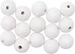 Rico Design Holzperlen Gebohrt 12 mm Weiss, 15 Stück
