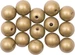 Rico Design Holzperlen Gebohrt 12 mm Gold, 15 Stück