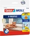 tesa 2x tesamoll CLASSIC P-Profil Fensterdichtung, Gummidichtung zum Isolieren, Zweierpack