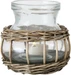 Boltze Home Windlicht Velato 12 cm, Weide/Glas