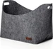 Lumaland Kaminholztasche Oval 40 x 25 x 28 cm Dunkelgrau