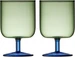 Lyngby Weingläser-Set Torino Grün/Blau, 2 Stück, 30 cl