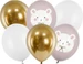 Partydeco Luftballon Eisbär Gold/Rosa/Weiss, Ø 30 cm, 6 Stück