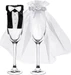 Partydeco Hochzeitsaccessoire Dekoration für Gläser, Weiss/Schwarz