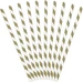 Partydeco Papierstrohhalme mit goldmatten Streifen (10 Stck.)
