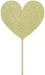 Partydeco Kuchen-Topper Herzen 11 cm, 6 Stück, Gold