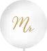 Partydeco Luftballon Mr Ø 1 m, Gold/Weiss