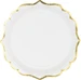 Partydeco Pappteller - Weiss mit Goldrand 18cm (6 Stk.)