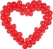Partydeco Luftballon Herz Rot, 166 x 160 cm, 68 Ballons