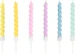 Partydeco Bougies Torsade Multicolore (6pcs)