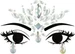 Partydeco Gesichtsschmuck Kristalle silber, 9.5 x 8.5 cm