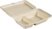 Duni Clamshell 470/300 ml - uncoated 2 Braun Bagasse 255x170x65
