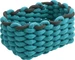 Diaqua Aufbewahrungskorb Cord 20 x 14 x 10 cm, Petrol/Schwarz