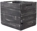 Holz Zollhaus Aufbewahrungskiste Vintage Schwarz 33 x 38 cm