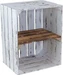 Holz Zollhaus Holzharasse mit Zwischenboden Weiss, geflammt