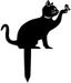 Wallxpert Gartenstecker Katze mit Schmeterling 36 x 31 cm