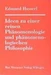 Ideen zu einer reinen Phänomenologie und phänomenologischen Philosophie