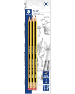 Staedtler Noris Schulbleist. 3er HB mit Radiertip Image 1