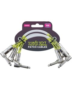 Ernie Ball Patch-Kabel 6051 3er Pack – 0.15 m, Weiss Image 1