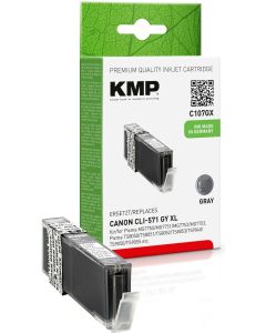 KMP C107GX Tintenpatrone komp. mit Canon CLI-571 XL GY Image 1