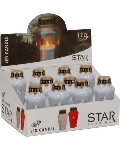 Star Trading LED Grabkerze Weiss BxHxT 8.5x15.5x7.5cm Image 1