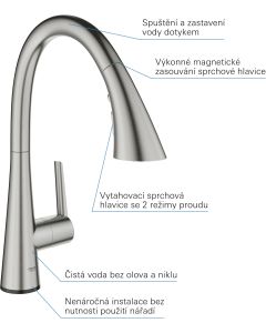 Grohe Zedra Touch Elektronische Einhand-Spültischbatterie Image 1