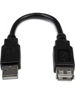 StarTech USB 2.0 Verlängerung 15cm - USB-A Verlängerungskabel Stecker auf Buchse - Schwarz Image 1