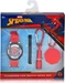 Accutime Armbanduhr Set Spider-Man mit Accessoires, Kinder LCD-Uhr mit digitaler Anzeige, blinkende
