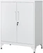 Songmics Metall-Lagerschrank 40 x 80 x 90 cm, Weiss