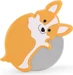 Kikkerland Pizzaschneider Corgi Lovers Orange/Weiss