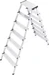 Hailo D60 StandardLine, Alu-Sicherheits-Doppelstufenleiter, 2 x 7 Stufen