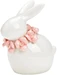 G. Wurm Hase mit Blumenkranz aus Keramik weiss (B/H/T) 8x9x5cm