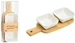 G. Wurm Tapas Set 3-er Set, natur, Bambus Servierbrett (B/H/T) 22x1x8cm 2er Keramik Schale 7x3x7cm