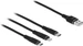 Delock USB Ladekabel 7,60cm (3") 1 für Lightning™ / Micro USB / USB Type-C™ 1 m schwarz