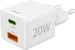 Hama Schnellladegerät, 1*USB-C PD, 1*USB-A QC, Mini-Ladegerät, 20W, Weiss