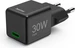 Hama Schnellladegerät, USB-C, PD/QC/GaN, Super-Mini-Charger, 30 W, Schwarz