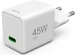 Hama Schnellladegerät, USB-C, PD/QC/GaN, Super-Mini-Charger, 45 W, Weiss