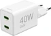 Hama Schnellladegerät, GaN, 2x USB-C, Super-Mini-Ladegerät, PD, 40 W, Weiss