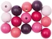 Rico Design Holzperlen Gebohrt 12 mm Pink, 15 Stück