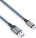 Sonero USB-C auf USB-A Ladekabel - USB 2.0 Super-Fast Charge 5V/5A - grau/blau - 1,00m