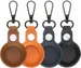 4smarts Kunstleder Case Set Premium für AirTags 4 Stück braun, orange, blau, schwarz